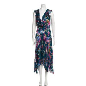SALONI floral silk midi dress size 4